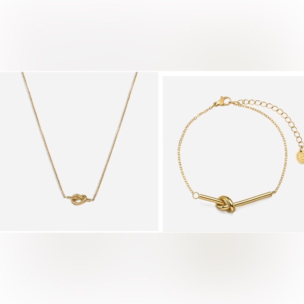 New - Victoria Emerson Gold Bracelet and Necklace Set